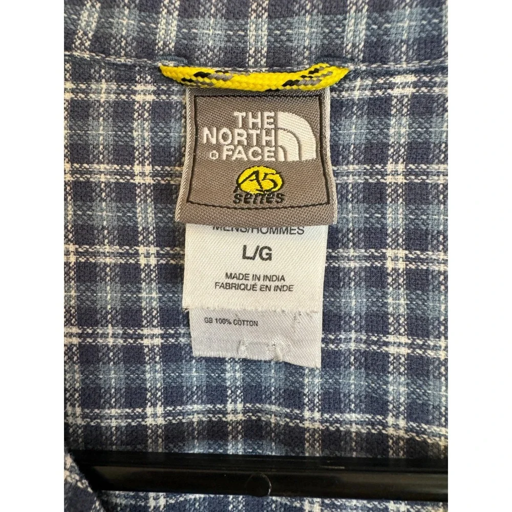 The North Face Shirt Blue Plaid Short Sleeve A5 Series Button Up Casual Men's L